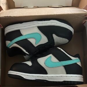 Kids Black and Teal Sneakers